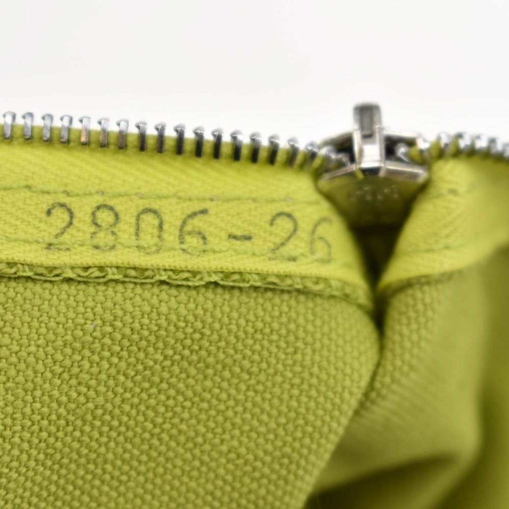 HERMES: Lime Green, Canvas & "H" Logo Medium Travel/Cosmetic/Toiletry Bag (mo) - Picture 11 of 12